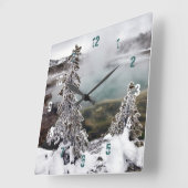 スノーイイエローストーン スクエア壁時計 (傾斜)