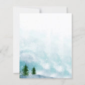 スノーイウィンターモーニングブルーハウス結婚式招待状 (裏面)