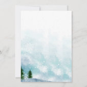スノーイウィンターモーニングブルーハウス結婚式招待状 (裏面)