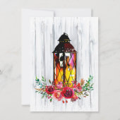 スノーイウィンターランタンフローラブライダルシャワー 招待状 (裏面)