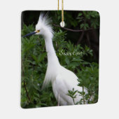 スノーイエグレットバードオーナメント セラミックオーナメント (右)