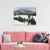 スノーイエラリーレイクカリフォルニア冬の風景 キャンバスプリント (インサイチュ (リビング))