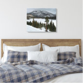 スノーイエラリーレイクカリフォルニア冬の風景 キャンバスプリント (インサイチュ (寝室))