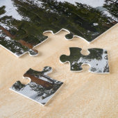 スノーイエラリーレイクカリフォルニア冬の風景 ジグソーパズル (側面)