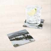 スノーイエラリーレイクカリフォルニア冬の風景 スクエアペーパーコースター (インサイチュ)