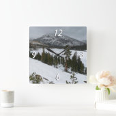 スノーイエラリーレイクカリフォルニア冬の風景 スクエア壁時計 (ホーム)