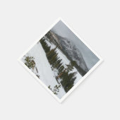 スノーイエラリーレイクカリフォルニア冬の風景 スタンダードカクテルナプキン (角)