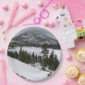 スノーイエラリーレイクカリフォルニア冬の風景 ペーパープレート (パーティー)