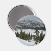スノーイエラリーレイクカリフォルニア冬の風景 マグネット (正面/裏面)