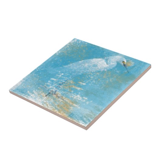 スノーイエーグレットスモールスクエアタイル タイル (側面)