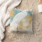 スノーイエーグレット |沿岸およびビーチ生活 クッション (ブランケット)