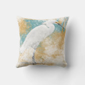 スノーイエーグレット |沿岸およびビーチ生活 クッション (裏面)