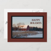 スノーイカントリーバーンハッピーホリデーズ シーズンポストカード (正面/裏面)