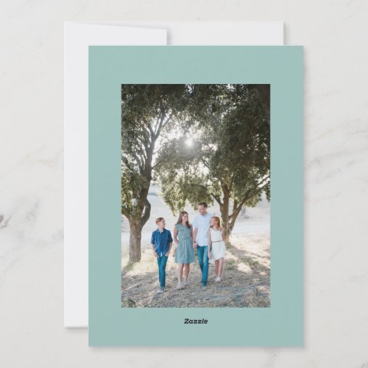 スノーイギンガーブレッドハウスイラストレーションホリデーフォト シーズンカード (裏面)