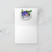 スノーイクリスマスコテージグリーンフェイクグリッター シーズンカード (内部)