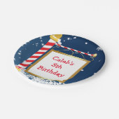 スノーイクリスマスノースポールホリデーパーティープレート ペーパープレート (アングル)