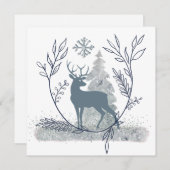 スノーイグリッター冬至ディアー シーズンカード (正面/裏面)