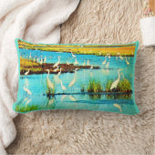 スノーイグレットプリント ランバークッション (ブランケット)