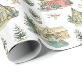 スノーイコージーコテージフィールツリーズホリデークリスマス ラッピングペーパー (ロールコーナー)