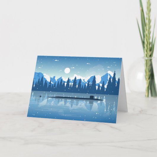 スノーイサブマリンのホリデーカード ノートカード (正面)