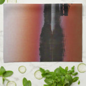 スノーイサンセットアットレイクアローワート波止場 キッチンタオル (折り畳み)