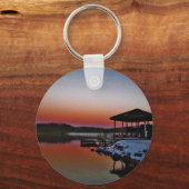 スノーイサンセットアットレイクアローワート波止場 キーホルダー (正面)