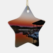 スノーイサンセットアットレイクアローワート波止場 セラミックオーナメント (右)