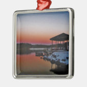 スノーイサンセットアットレイクアローワート波止場 メタルオーナメント (左)