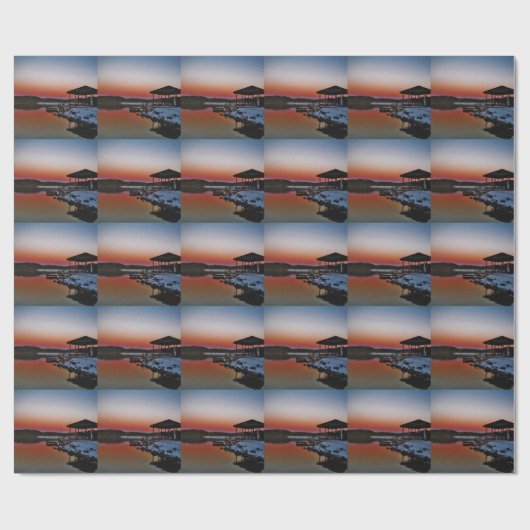 スノーイサンセットアットレイクアローワート波止場 ラッピングペーパー (フラット)