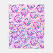 スノーイタイガーかわいいネオンキッドコア フリースブランケット (正面)