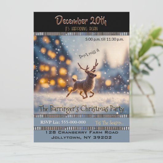 スノーイディアアニュアルホリデーパーティー招待状 招待状 (スタンド正面)