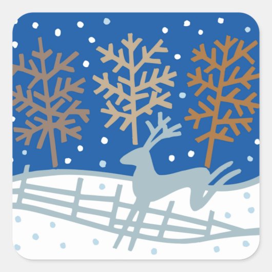 スノーイトナディアクリスマスホリデーステッカー スクエアシール (正面)