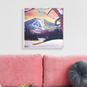 スノーイバークマウンテン キャンバスプリント (インサイチュ (リビング))