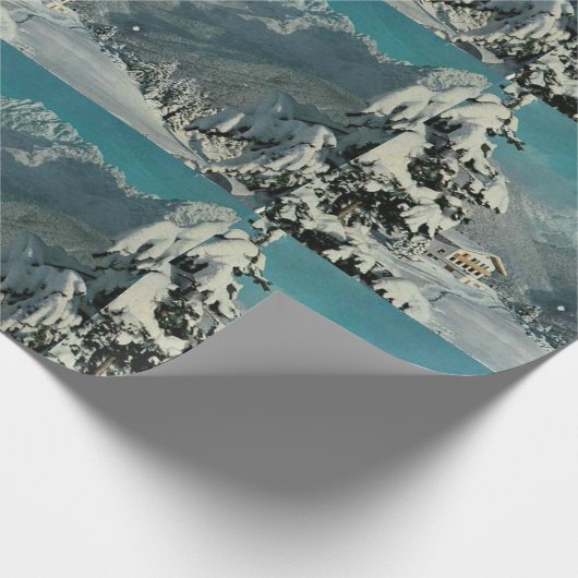 スノーイパインズヴィンテージスイスシャレークリスマス ラッピングペーパー (角)