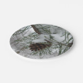 スノーイパインブランチ冬自然撮影 ペーパープレート (アングル)