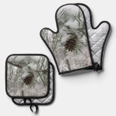 スノーイパインブランチ冬自然撮影 鍋つかみ&鍋敷きセット (正面/裏面)