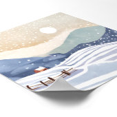 スノーイヒルサイド | 水彩冬 ポスター (角)