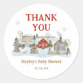 スノーイビレッジウィンターホリデーサンキューユユー ラウンドシール (正面)