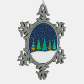 スノーイフィールツリーズスノーフレークオーナメント スノーフレークピューターオーナメント (左)