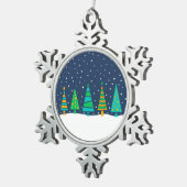 スノーイフィールツリーズスノーフレークオーナメント スノーフレークピューターオーナメント (右)