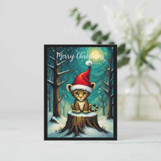 スノーイフォレストナイトキュートベビーヒョウ シーズンポストカード (スタンド正面)
