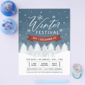 スノーイブルーウィンターフェスティバルツリーズ&ディアーイベント チラシ (シングル)