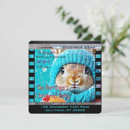 スノーイブルーバニークリスマスパーティー 招待状 (スタンド正面)