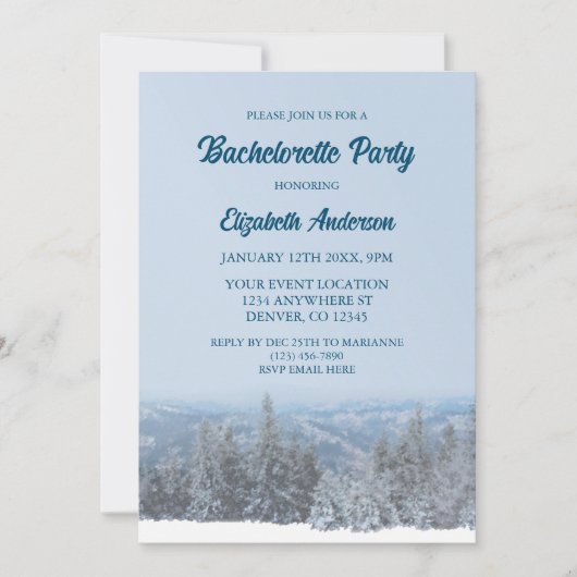 スノーイマウンテンフォレストバチェロレッテ 招待状 (正面)