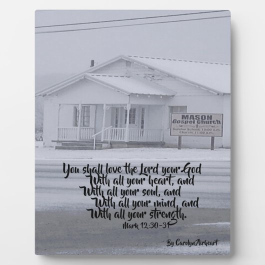 スノーイルーラルチャーチテーブルトッププラーク聖なる書物、 経典 フォトプラーク (正面)