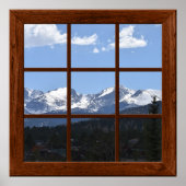 スノーイロッキーマウンテンズコロラドフェイクウィンドウビュー ポスター (正面)