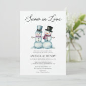 スノーインラブおもしろいウィンターカップルブライダルシャワー 招待状 (スタンド正面)