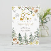 スノーインラブウィンターカップルシャワー招待状 招待状 (スタンド正面)