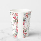 スノーインラブウィンタークリスマスフローラブライダルシャワー 紙コップ (右)