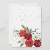 スノーインラブウィンタースノーフレ素朴ークブライダルシャワー 招待状 (裏面)